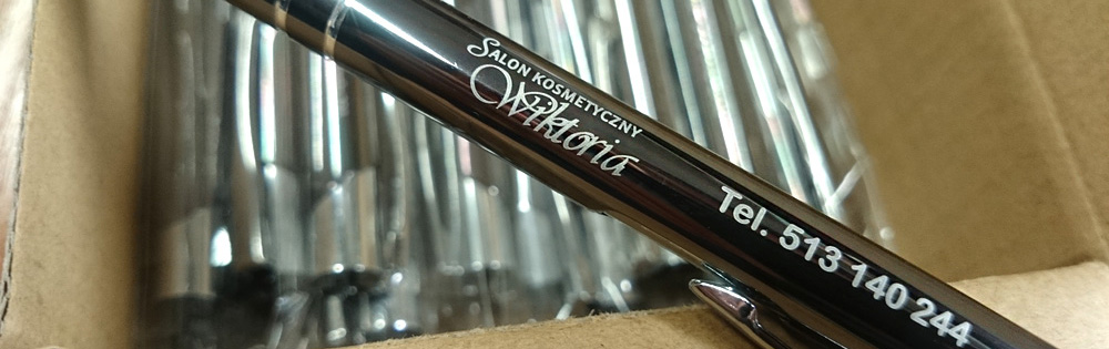 długopis z napisem nadrukowanym